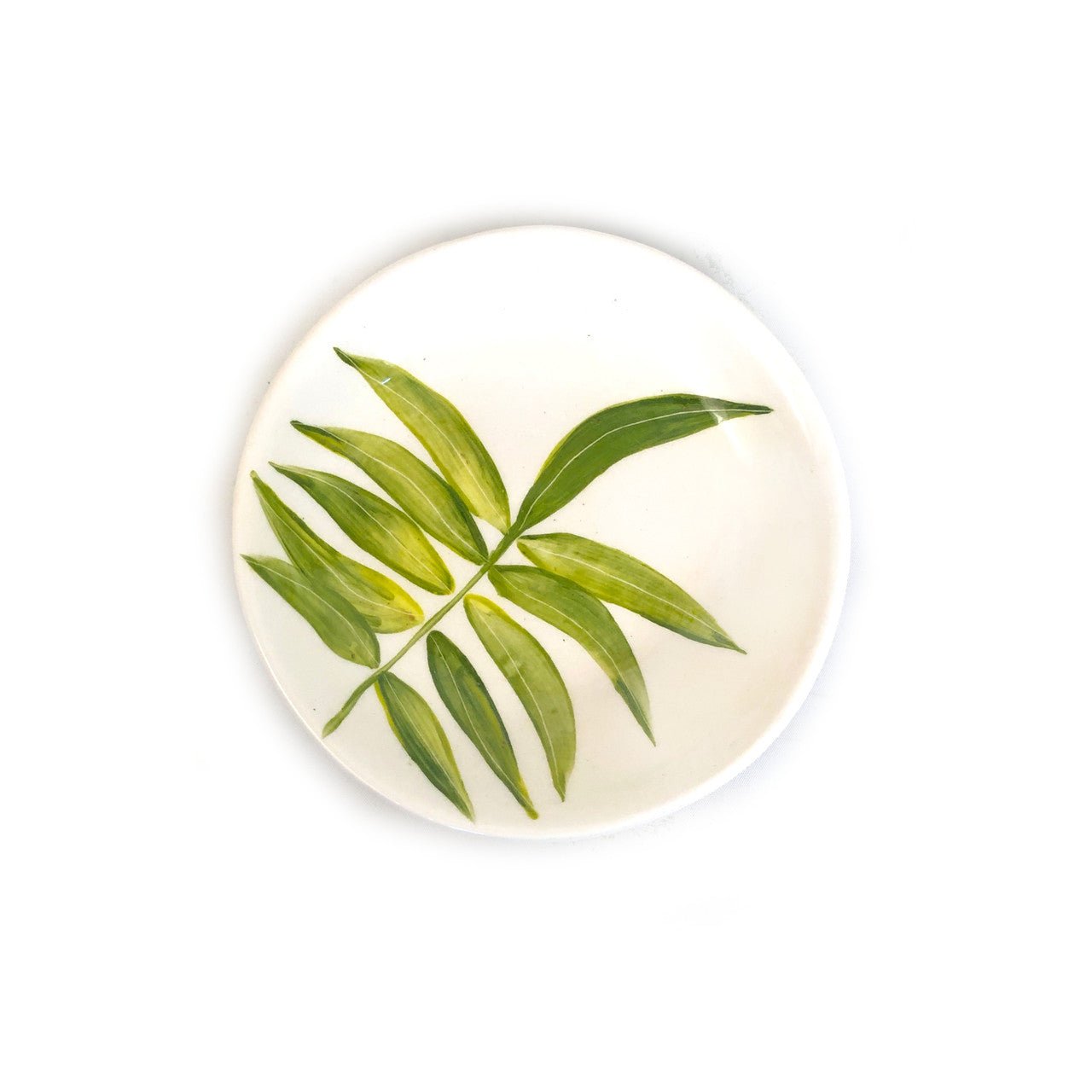 Floating Leaves Dessert Plate - Green La Vie Bien Floating Leaves Dessert Plate - Green