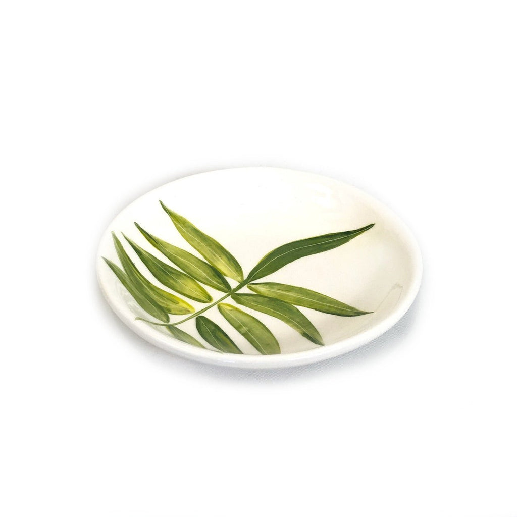 Floating Leaves Dessert Plate - Green La Vie Bien Floating Leaves Dessert Plate - Green
