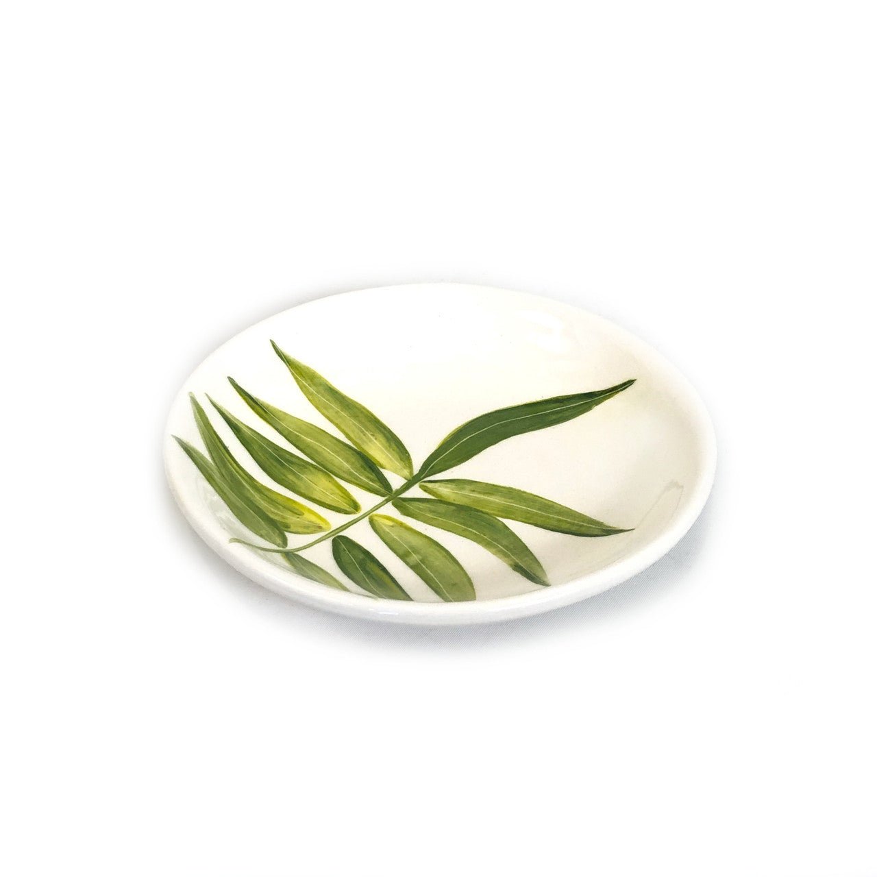 Floating Leaves Dessert Plate - Green La Vie Bien Floating Leaves Dessert Plate - Green