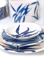 Floating Leaves Dinner Plate - Blue La Vie Bien Floating Leaves Dinner Plate - Blue