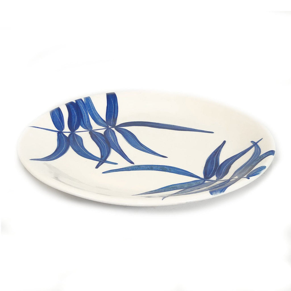 Floating Leaves Dinner Plate - Blue La Vie Bien Floating Leaves Dinner Plate - Blue