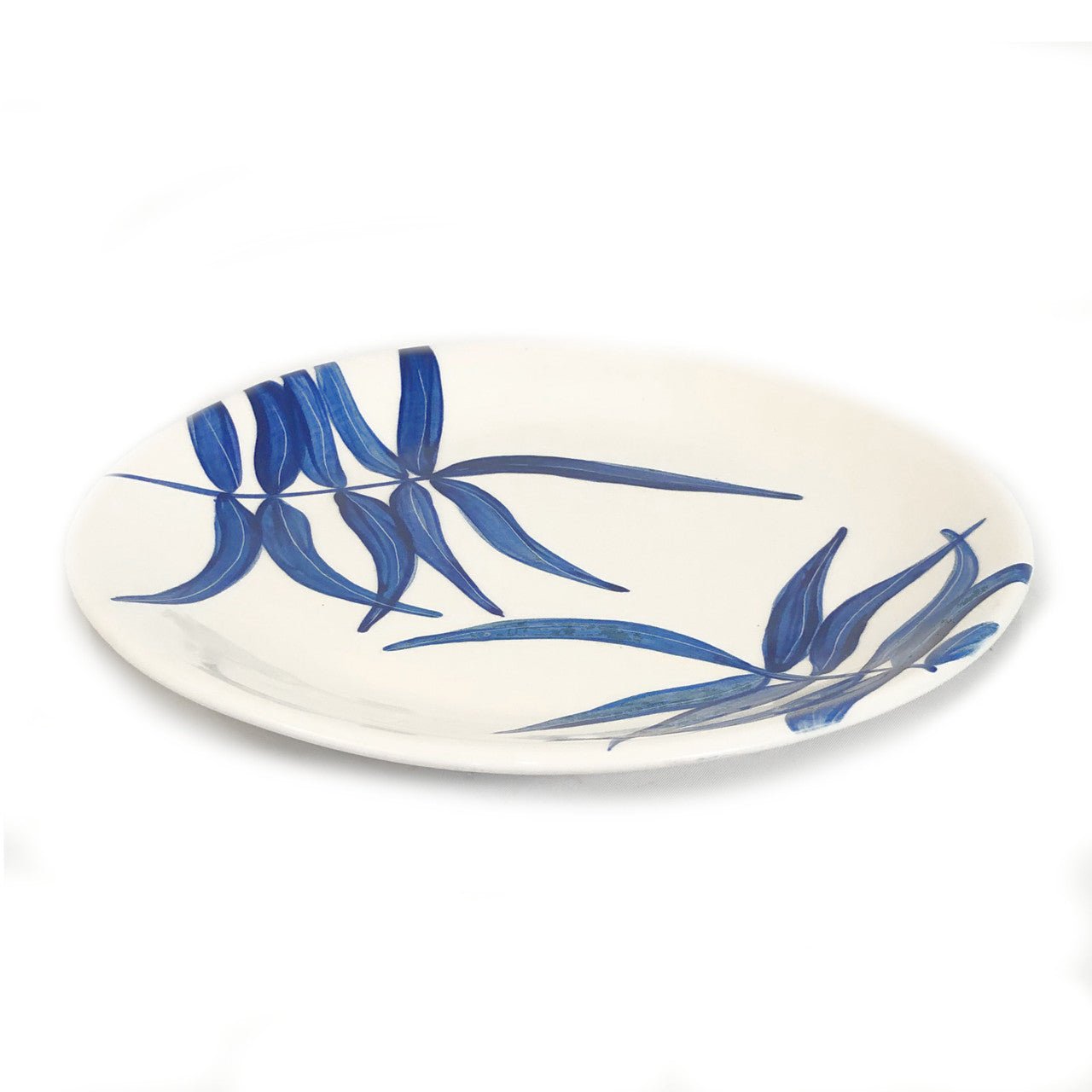 Floating Leaves Dinner Plate - Blue La Vie Bien Floating Leaves Dinner Plate - Blue