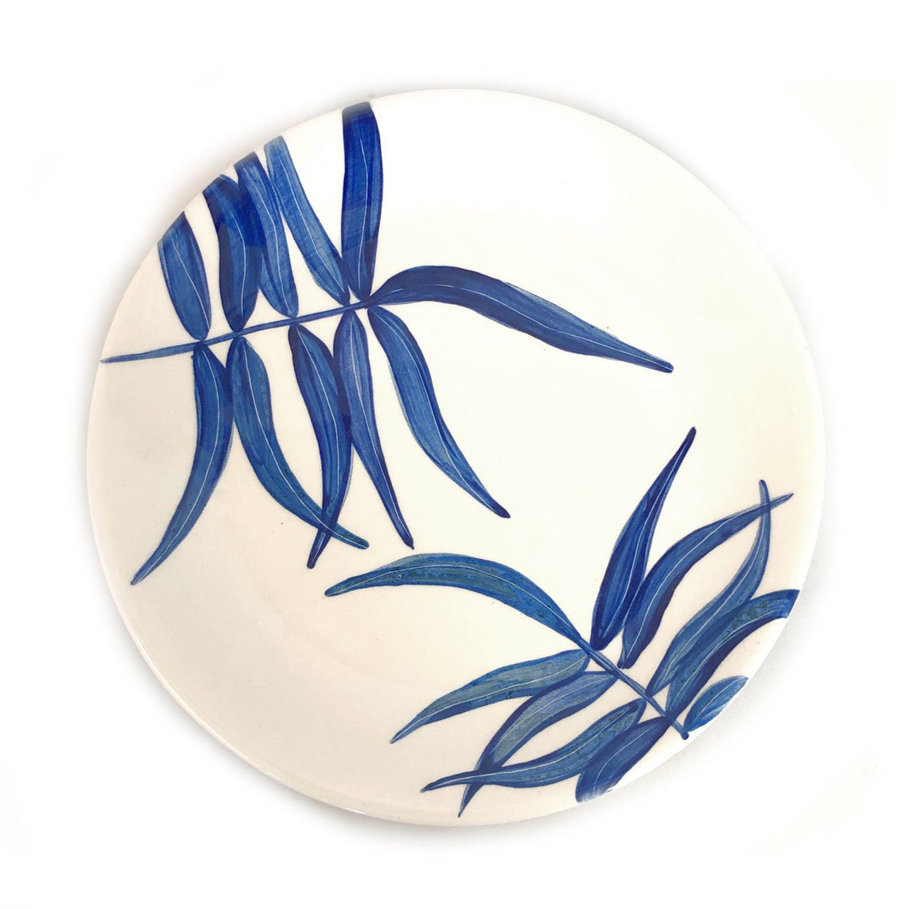 Floating Leaves Dinner Plate - Blue La Vie Bien Floating Leaves Dinner Plate - Blue