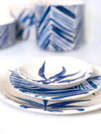 Floating Leaves Dinner Plate - Blue La Vie Bien Floating Leaves Dinner Plate - Blue