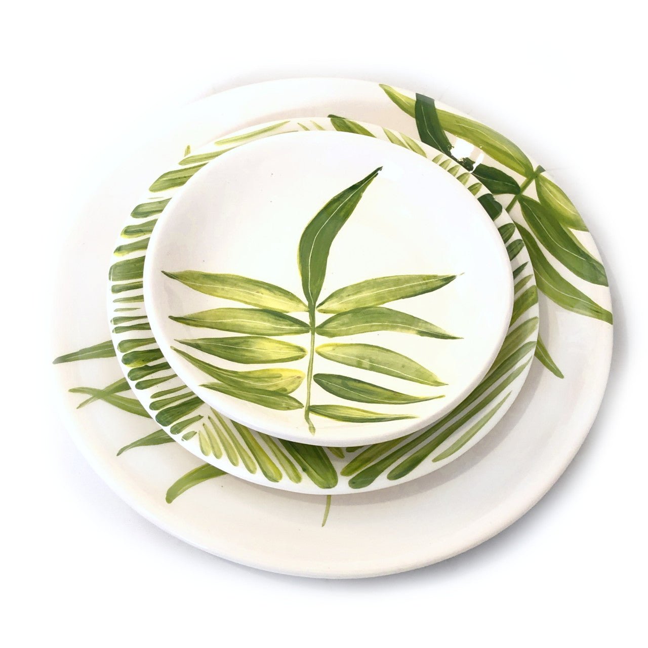 Floating Leaves Dinner Plate - Green La Vie Bien Floating Leaves Dinner Plate - Green