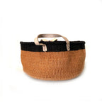 Floor Basket with Leather Handles La Vie Bien Floor Basket with Leather Handles