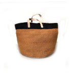 Floor Basket with Leather Handles La Vie Bien Floor Basket with Leather Handles