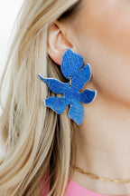 Flora Statement Earrings - Denim