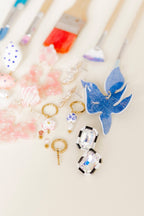 Flora Statement Earrings - Denim