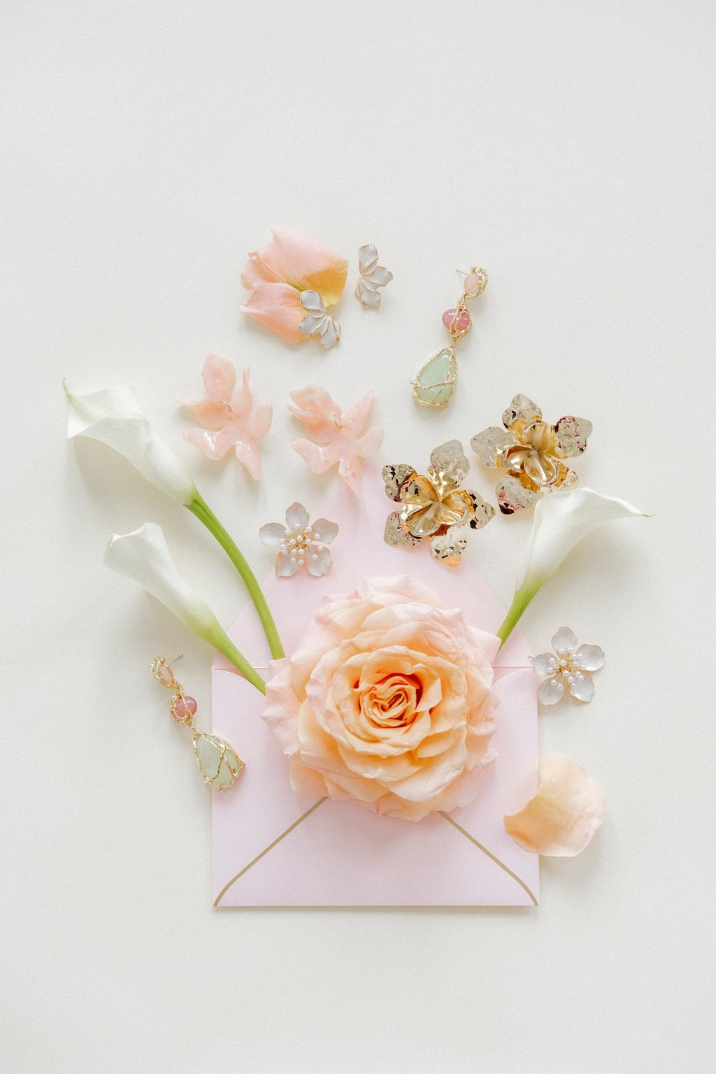 Flora Statement Earrings - Peach Bellini
