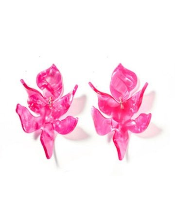 Flora Statement Earrings - Pearlized Pink