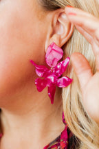 Flora Statement Earrings - Pearlized Pink