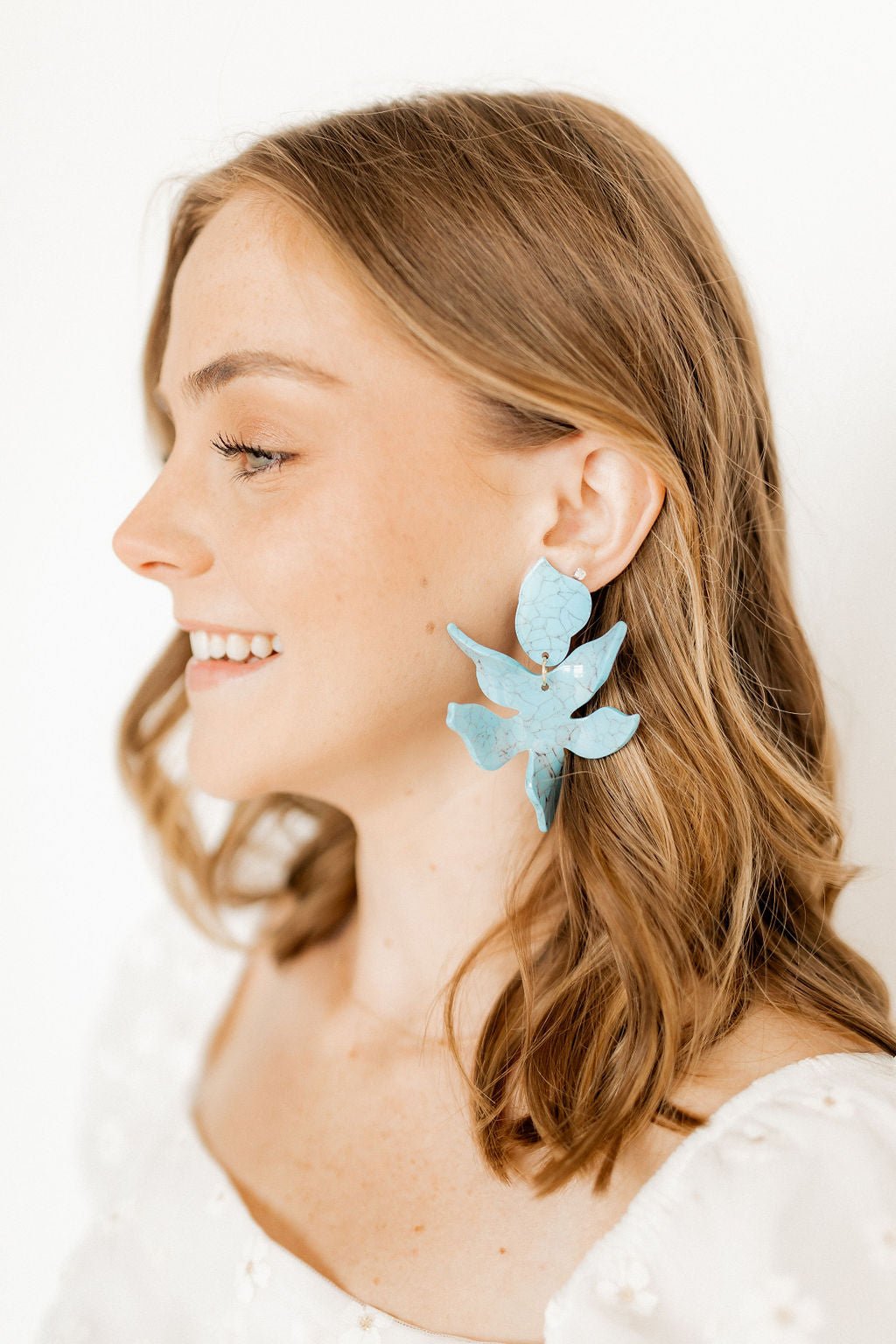 Flora Statement Earrings - Turquoise