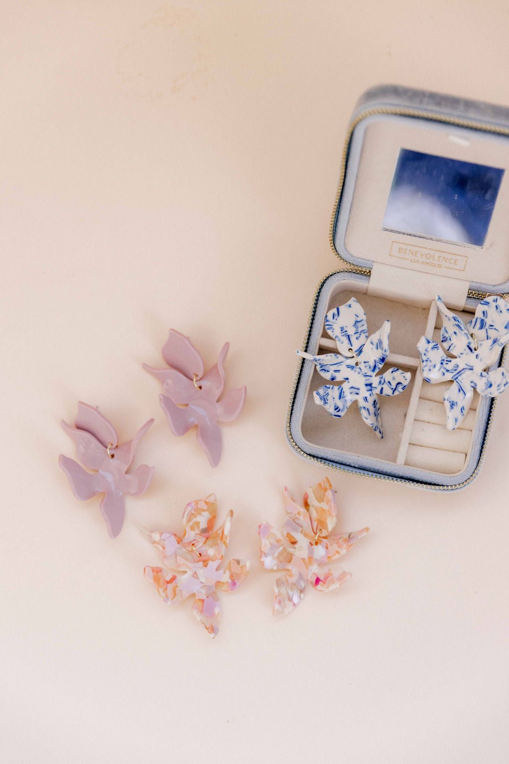 Flora Statement Earrings - Vintage Rose
