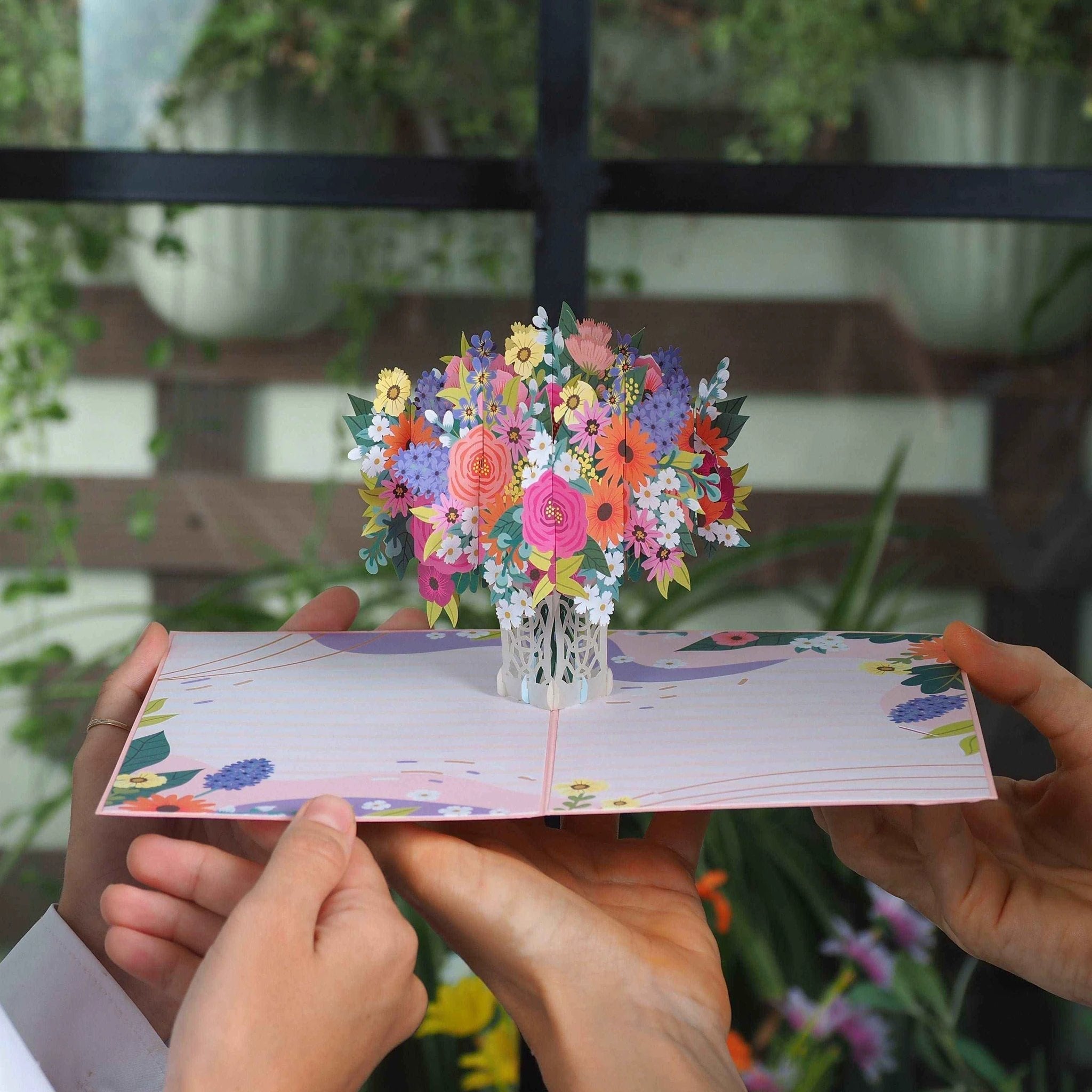 Floral Arrangement Pop Up Card by Paper Love
