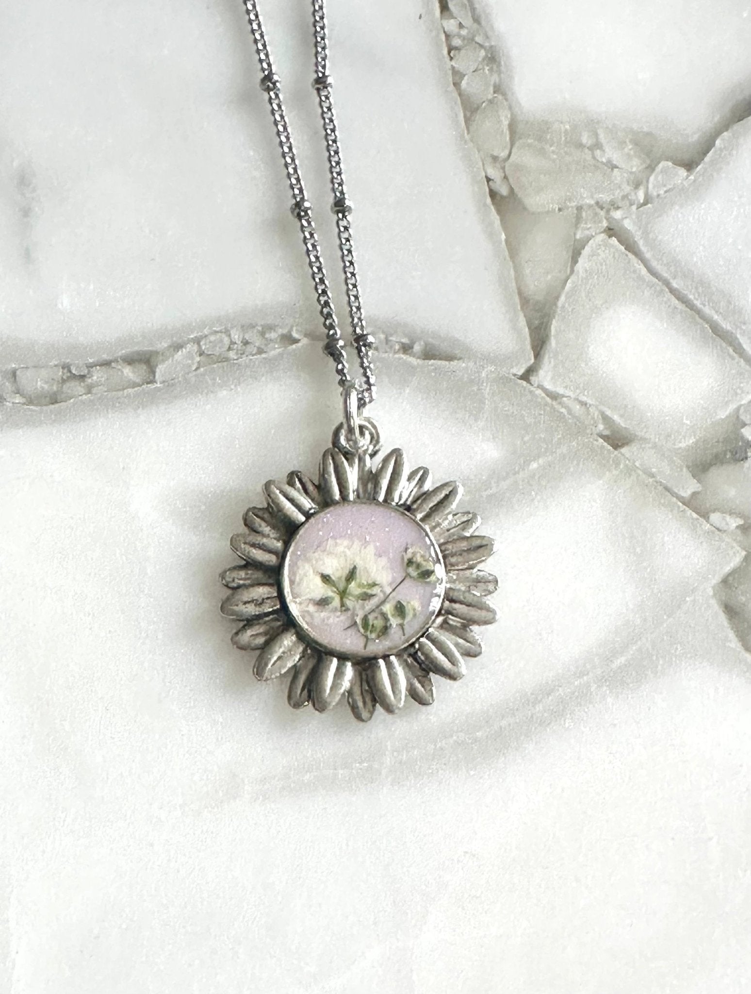 Floral Aster Pendant Necklace