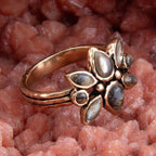 Floral Blue Abalone Golden Bronze Ring by Barse Jewelry