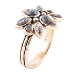 Floral Blue Abalone Golden Bronze Ring by Barse Jewelry