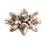 Floral Blue Abalone Golden Bronze Ring by Barse Jewelry