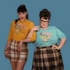 Floral Bouffant Pullover in Catalina Blue Sweatshirt La Vie Bien Floral Bouffant Pullover in Catalina Blue