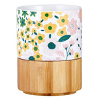 Floral Ceramic Mug with Bamboo Base by The Bullish Store