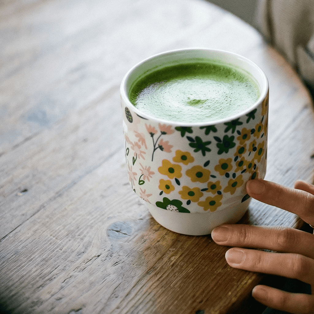 Floral Ceramic Mug with Bamboo Base by The Bullish Store
