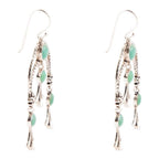 Floral Chandelier Blue Turquoise and Sterling Silver Earrings by Barse Jewelry