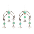 Floral Chandelier Blue Turquoise and Sterling Silver Earrings by Barse Jewelry
