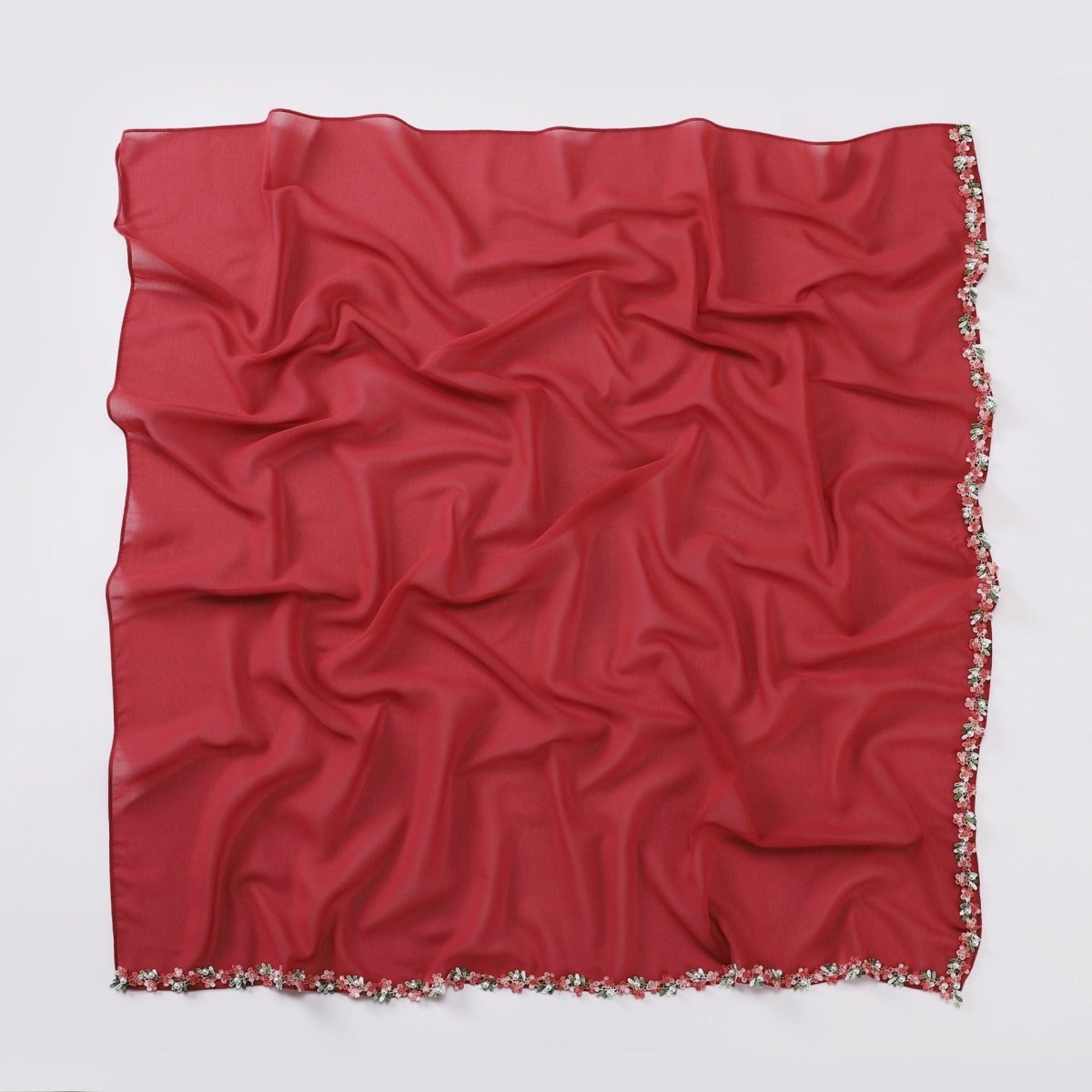 Floral Embellished Chiffon Hijab Scarf (MH221) La Vie Bien Floral Embellished Chiffon Hijab Scarf (MH221)