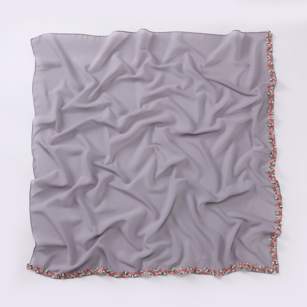Floral Embellished Chiffon Hijab Scarf (MH221) La Vie Bien Floral Embellished Chiffon Hijab Scarf (MH221)