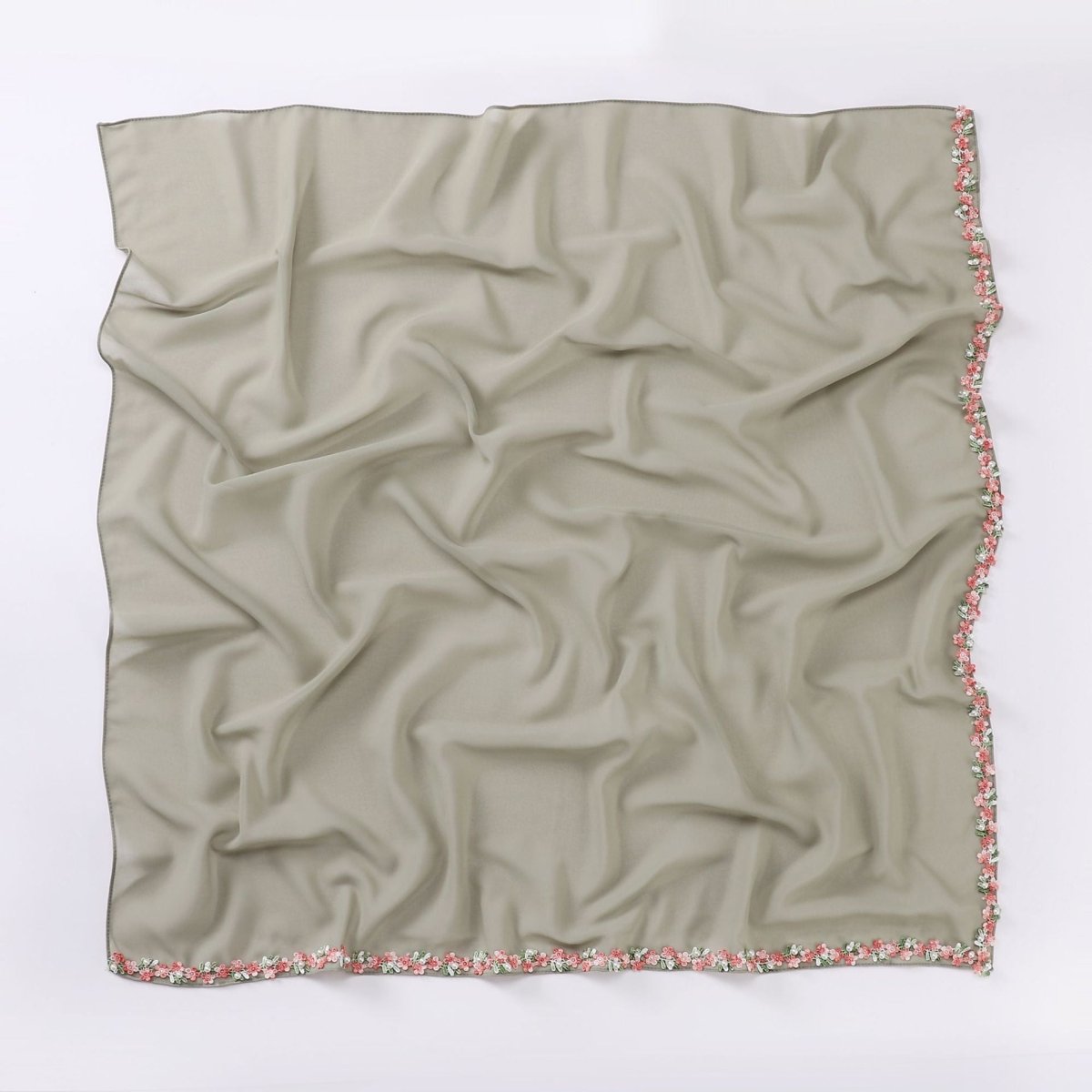 Floral Embellished Chiffon Hijab Scarf (MH221) La Vie Bien Floral Embellished Chiffon Hijab Scarf (MH221)