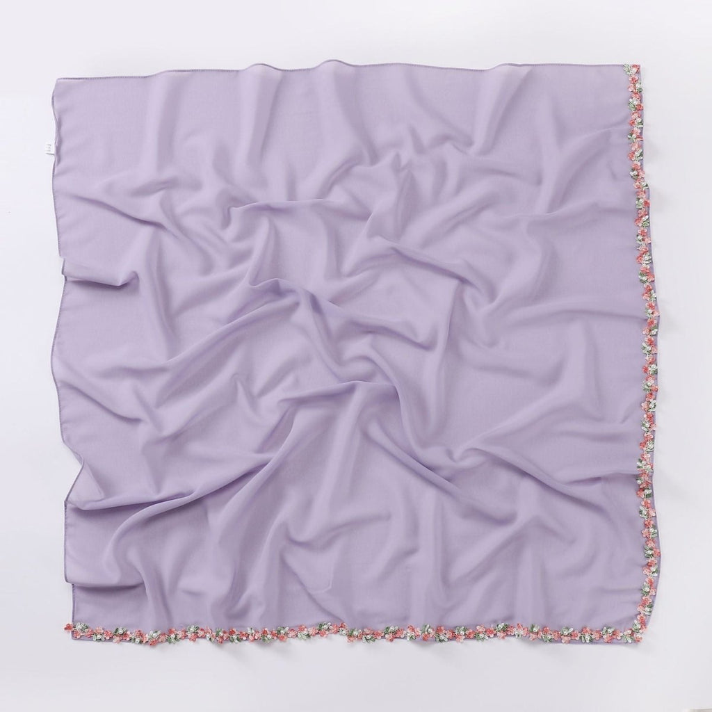 Floral Embellished Chiffon Hijab Scarf (MH221) La Vie Bien Floral Embellished Chiffon Hijab Scarf (MH221)
