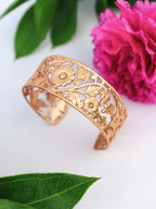 Floral Filigree Cuff Bracelet by Ash & Rose