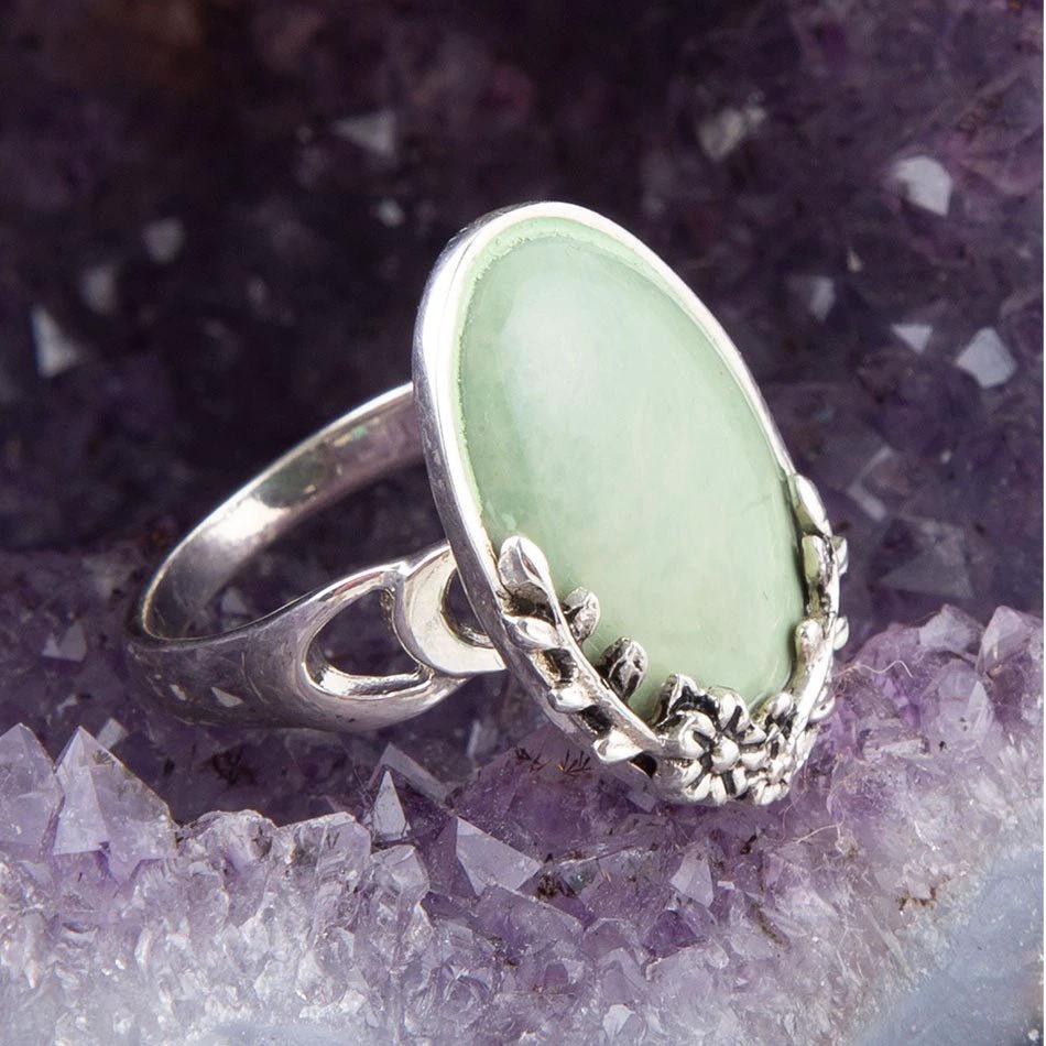 Floral Green Turquoise and Sterling Silver Ring by Barse Jewelry