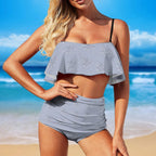 Floral hearts Ruffle Tankini Swimsuit by SALE-Personal Design