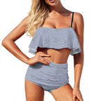 Floral hearts Ruffle Tankini Swimsuit by SALE-Personal Design