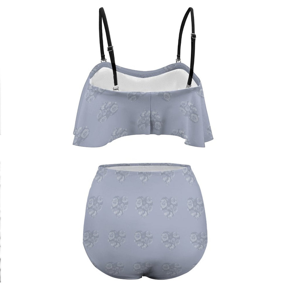Floral hearts Ruffle Tankini Swimsuit