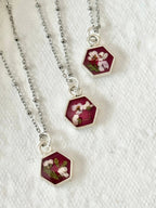 Floral Hexagon Necklace by AdoreJules Designs