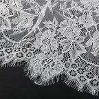 Floral Lace Hijab with Eyelash Fringe Edge(MH237)