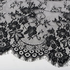 Floral Lace Hijab with Eyelash Fringe Edge(MH237)