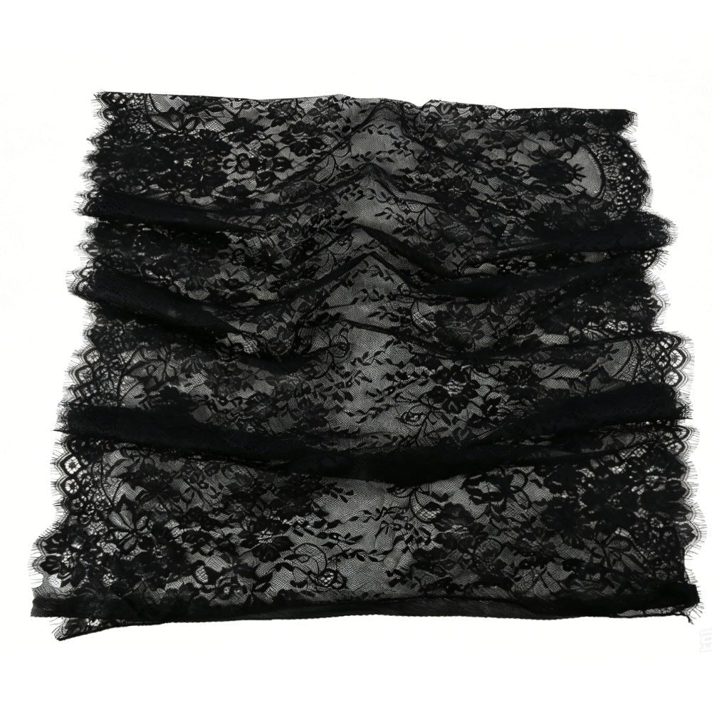 Floral Lace Hijab with Eyelash Fringe Edge(MH237) La Vie Bien Floral Lace Hijab with Eyelash Fringe Edge(MH237)