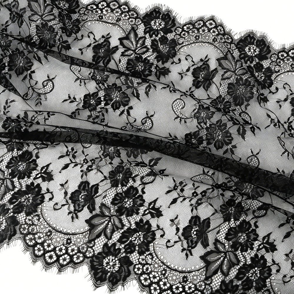 Floral Lace Hijab with Eyelash Fringe Edge(MH237) La Vie Bien Floral Lace Hijab with Eyelash Fringe Edge(MH237)