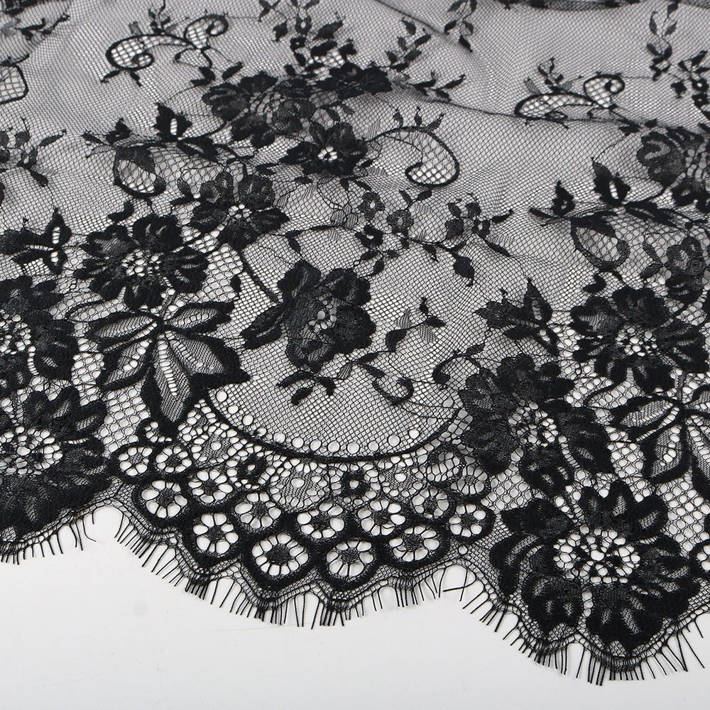 Floral Lace Hijab with Eyelash Fringe Edge(MH237) La Vie Bien Floral Lace Hijab with Eyelash Fringe Edge(MH237)