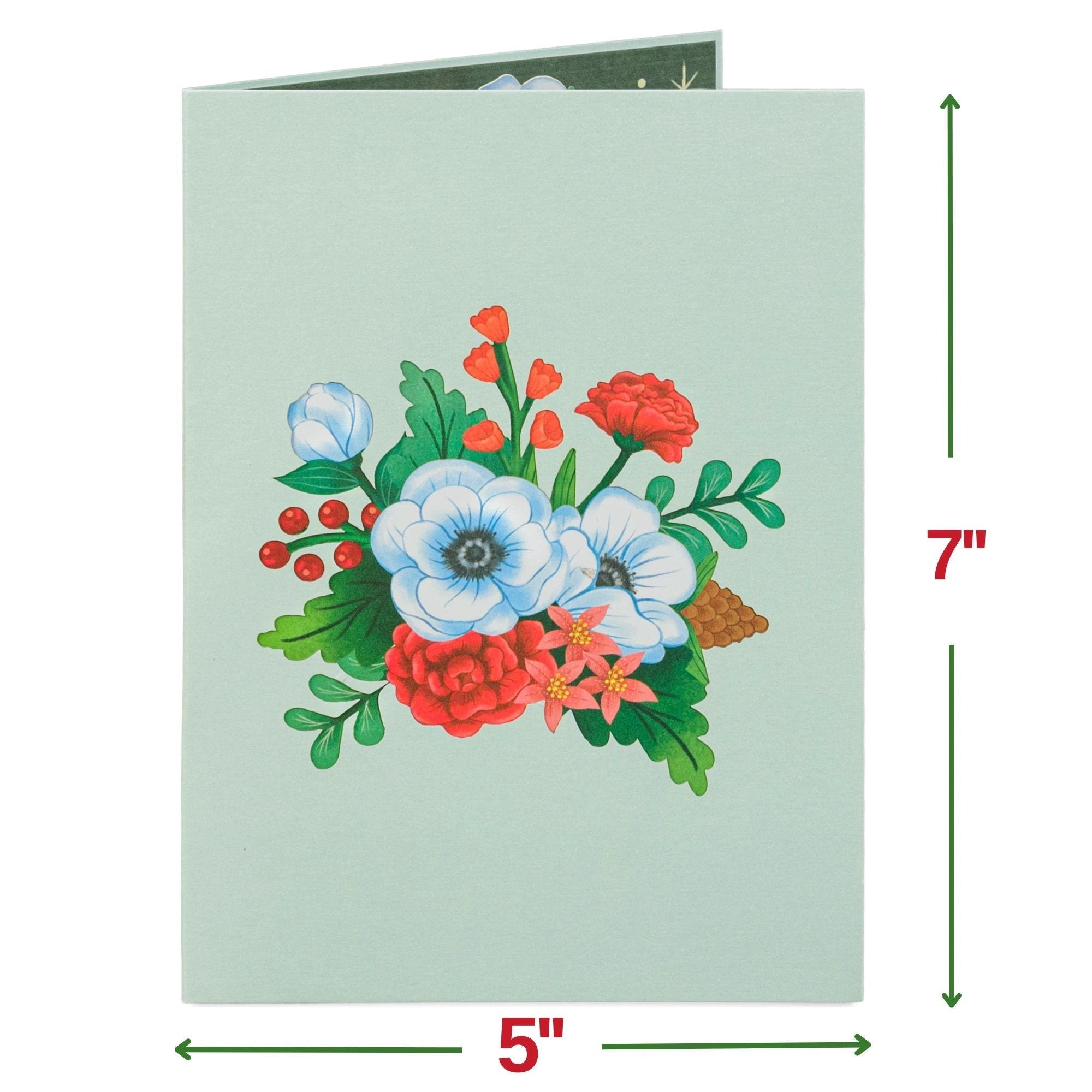 Floral Merry Christmas Pop Up Card by Paper Love