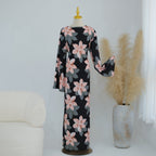 Floral Print Washed Crinkle Maxi Dress(MS437)