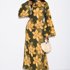 Floral Print Washed Crinkle Maxi Dress(MS437)