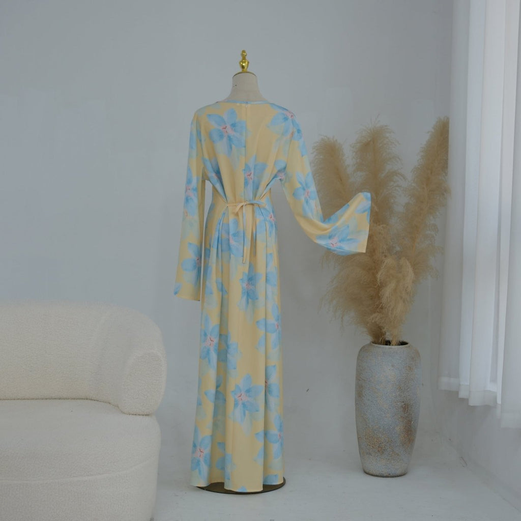 Floral Print Washed Crinkle Maxi Dress(MS437) La Vie Bien Floral Print Washed Crinkle Maxi Dress(MS437)