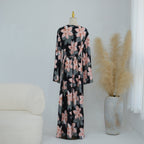Floral Print Washed Crinkle Maxi Dress(MS437) La Vie Bien Floral Print Washed Crinkle Maxi Dress(MS437)