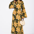 Floral Print Washed Crinkle Maxi Dress(MS437) La Vie Bien Floral Print Washed Crinkle Maxi Dress(MS437)