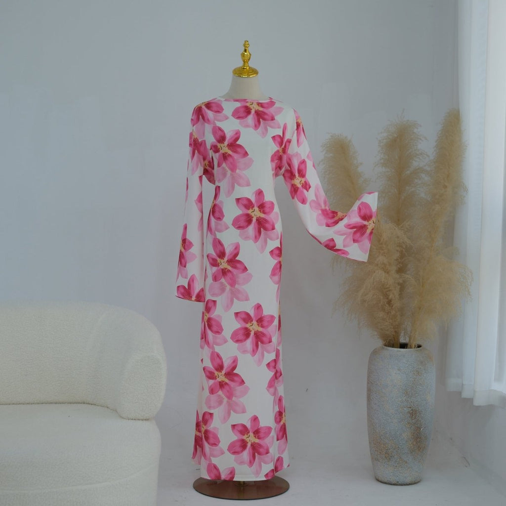 Floral Print Washed Crinkle Maxi Dress(MS437) La Vie Bien Floral Print Washed Crinkle Maxi Dress(MS437)